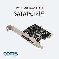 Coms eSATA 2포트 변환 카드 PCI Express 변환 컨버터 SATA 7P 2포트 + PCI-E 4x ASM1061 칩셋 PC 브라켓