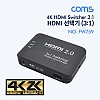 Coms HDMI 2.0 선택기 3:1 4K@60Hz 리모콘