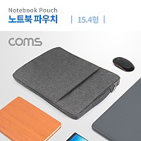Coms 노트북 파우치 / 노트북 가방 / 슬림형 / 그레이 / 15.4형