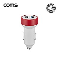 Coms G POWER 12V 초고속(QC 3.0) 차량용 2구 White