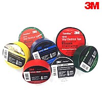 3M 전기 절연 테이프 1711, 18mm, 10M, 화이트 옐로우 레드 그린 블루 색상랜덤발송, 전기공사 케이블 보수