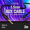 Coms 스테레오 케이블 AUX Stereo 3.5mm 3극 M/M 메쉬 100%구리 무산소동선 OFC 2M