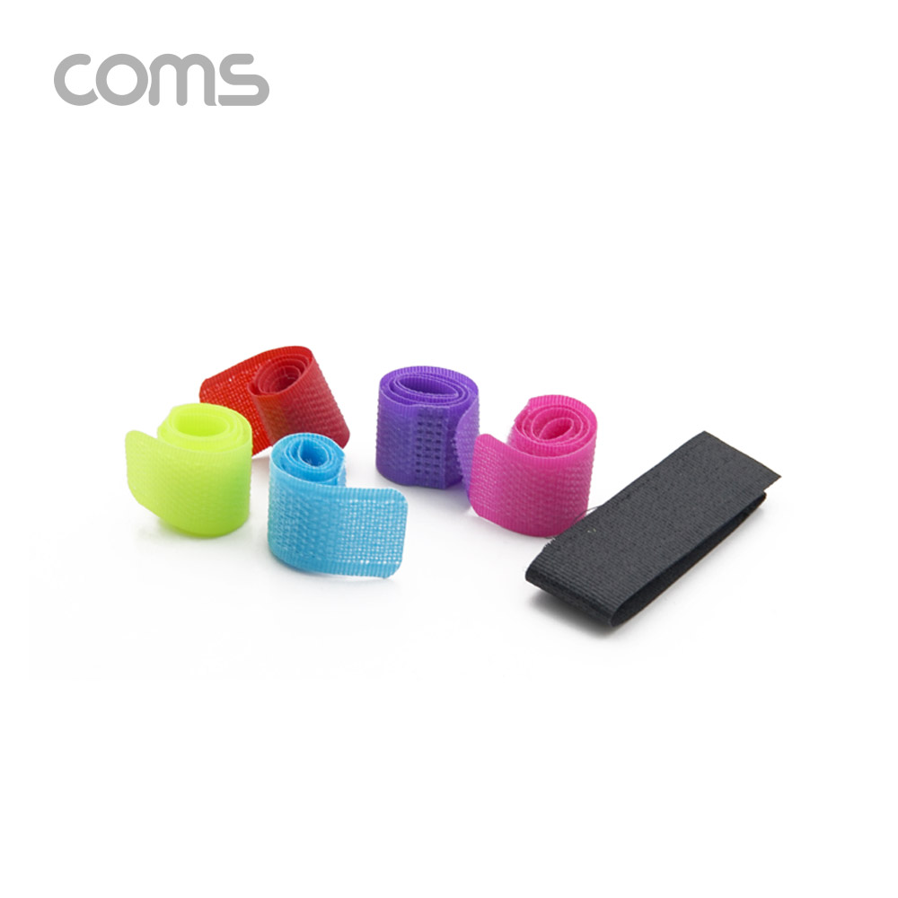 Coms 벨크로 케이블타이 (6pcs/6색)