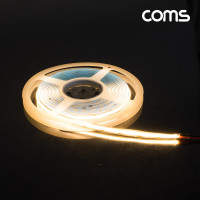 Coms LED 줄조명 슬림형, DC 12V, DC전원, 초고휘도 슬림형 LED바/5M, Yellow, DIY 램프, LED 다용도 리폼 기판 교체