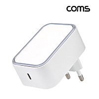 Coms G POWER 초고속 충전기, PD 45W, White, Type-C 커넥터 1Port, 스마트폰, 태블릿