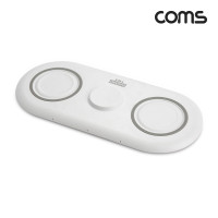 Coms 무선 충전기( ios 전용) 3 in 1, White (50/1b) USB 전원 AC DC 스마트폰 무선이어폰 워치