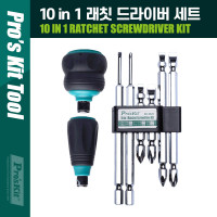 PROKIT (SD-9820) 10 in 1 래칫 드라이버 세트, Hex Blade x 4pcs, Blade x 2pcs