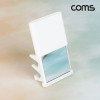Coms 휴대용 손거울 스탠드 스마트폰 거치대 탁상 가정용 사무용 미러 화이트