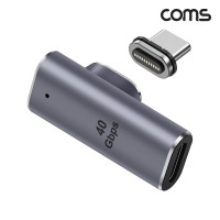 Coms USB 4.0 Type C GEN3 꺾임 연장젠더 마그네틱 커넥터 C to C 40Gbps