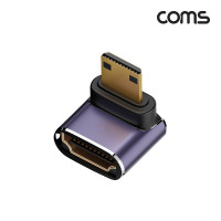 Coms HDMI to Mini HDMI 변환 젠더 2.1 8K@60Hz UHD 연장 MF 미니HDMI 하향꺾임