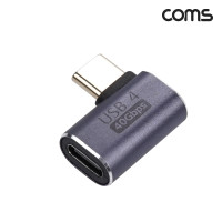 Coms USB 4.0 Type C 꺾임 젠더 C to C타입 GEN3 240W 40Gbps