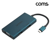 Coms C타입 멀티 컨버터 듀얼HDMI VGA MST 오디오 동시출력 4K2K@60hz