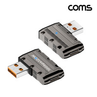 Coms USB 3.1 Type C Gen2 변환젠더 C타입 F to USB 3.0 M 10Gbps 고속전송 120W 좌우 꺾임