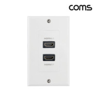 Coms HDMI 월 플레이트 v2.1 2포트 벽면 벽부 판넬 매립 설치 Wall Plate