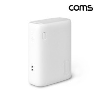 Coms 나비 고속 보조배터리 10000mAh White 2포트 18W 초소형 사이즈 NV159-PWB10