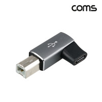 Coms USB 3.1 C타입 변환 젠더 USB B타입 90도 좌우꺾임