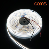 Coms LED 줄조명 슬림형 DC 12V 초고휘도 슬림형 LED바 5M 6500K 너비 8mm