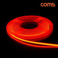 Coms LED 줄조명 슬림형 DC 12V 초고휘도 슬림형 LED바 5M Red 빨강 너비 5mm