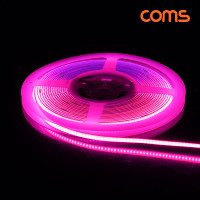 Coms LED 줄조명 슬림형 DC 12V 초고휘도 슬림형 LED바 5M Pink 핑크 너비 5mm