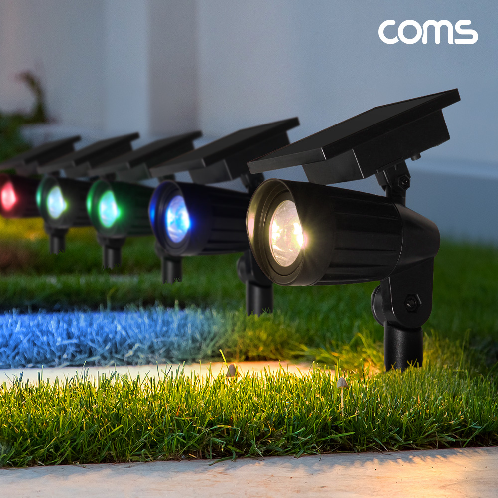 Coms 태양광 LED 정원등 스포트라이트형 야외조명 전원주택 테라스 조명