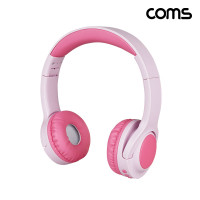 Coms 나비 어린이용 무선헤드셋 NV196-CHD2G 핑크 BT5.4, 유선지원 800mAh
