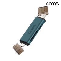 Coms USB A 3.0 + C타입 멀티허브 카드리더 5Gbps