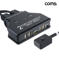 Coms HDMI KVM 스위치 선택기 2대의 PC를 버튼 하나로 전환 제어 4K 60Hz