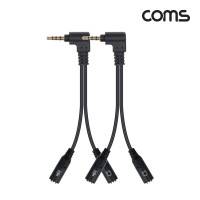 Coms 4극 3.5mm 스테레오 마이크 분리 Y 케이블 10cm 2개 1세트