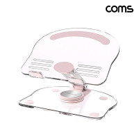 Coms 아크릴 태블릿 스탠드 투명 분홍 Pink 접이식