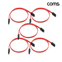 Coms SATA1 하드 케이블 1.5Gbps 플랫 레드 50cm 5개입