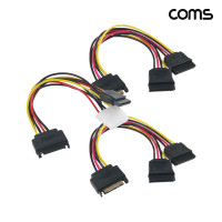 Coms SATA 15Pin 전원 확장 Y 케이블 IDE 1개 Fx2 2개