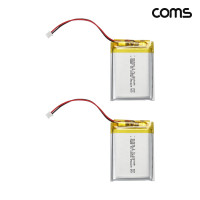 Coms 803040 충전지 3.7V 1000mAh 리튬폴리머 배터리 2개입