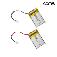 Coms 602030 충전지 3.7V 300mAh 리튬폴리머 배터리 2개입
