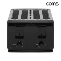 Coms 4구 팝업 토스터기 6단계 굽기조절 토스트기 1300W