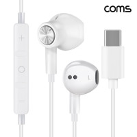 Coms 마그네틱 C타입 이어폰 1.2m 컨트롤 리모콘 마이크 국내 스테레오 자석