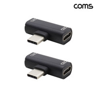 Coms C to C타입 이어폰+충전 T형 젠더 Black 화웨이 샤오미 해외전용 2개입