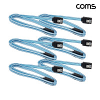 Coms SATA3 하드 HDD 케이블 6Gbps 클립 플랫 Flat 투명 50cm 6개입