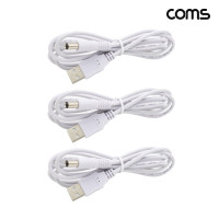 Coms USB 전원 케이블 1.5M USB 2.0 A to DC 외경 5.5 내경 2.1 3개입