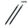 Coms 터치펜 원형 연필 15cm 스타일러스 펜슬형 Black 2개입