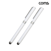 Coms 볼펜겸용 터치펜 142mm 스타일러스 White 2개입
