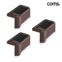 Coms 태양광 LED 램프 불빛 Warm 모서리 설치 라이트 랜턴 Brown 3개입