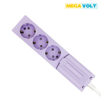 메가볼트 고용량 누전차단 멀티탭 4000W 3구 5M 퍼플