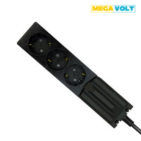 메가볼트 고용량 누전차단 멀티탭 4000W 3구 1.5M 블랙