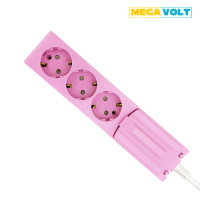 메가볼트 고용량 누전차단 멀티탭 4000W 3구 5M 핑크