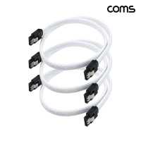 Coms SATA3 하드 케이블 6Gbps 클립 플랫 Flat 50cm 3개입