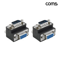 Coms D SUB 90도 상향 꺾임형 시리얼 젠더 9핀 MF 2개입