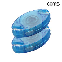 Coms 자동감김 랜케이블 2.5m 플랫형 다이렉트 랜선 LAN RJ45 2개입
