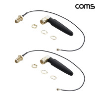 Coms 안테나 변환 커넥터 20cm SMA F to IPEX M RP-SMA 안테나 포함 2개입