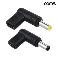Coms C타입 PD to DC 12V 변환 젠더 5.5x2.5 1개 5.5x2.1 1개