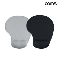 Coms 마우스 패드 손목보호형 Black 1개 White 1개 Set